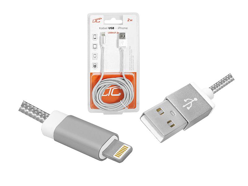 Kabel USB iphone 2m- LX8447 2M - 2840
