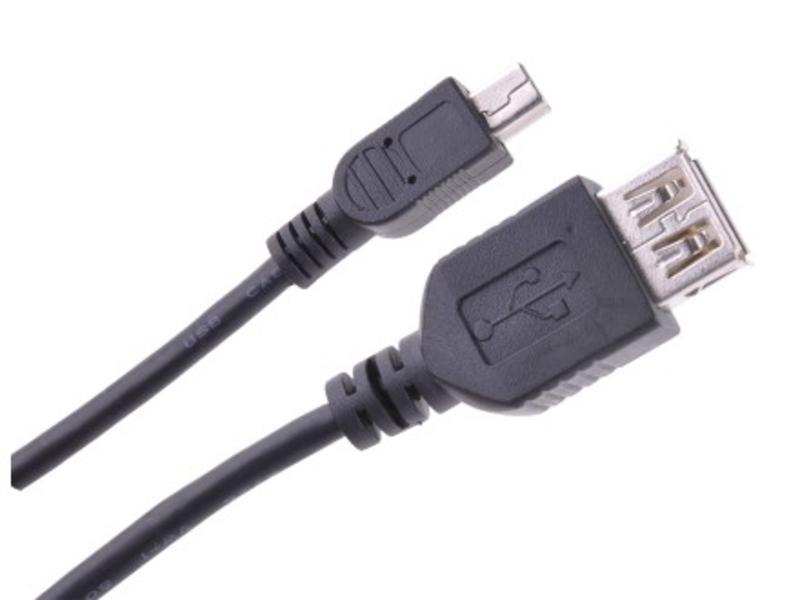 Kabel USB gniazdo A - wtyk mini USB 5pin 1m - 2563